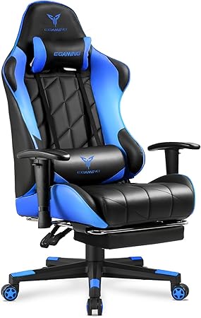 Gaming Chair with 3D Adjustable Armrests, Cow Print Design, Ergonomic Office Chair with High Back, Computer Chair with Footrest,Comfy Diamond Stitching Sest, Game Chair for Adults