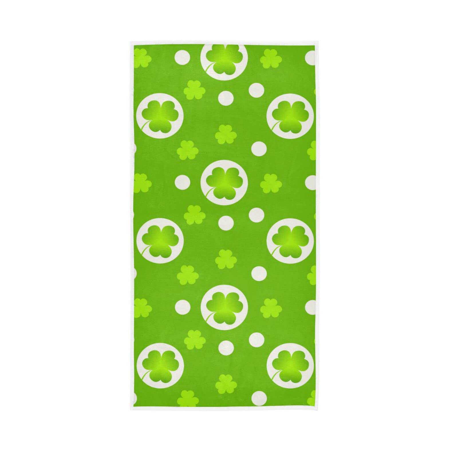 LSRCPD Hand Towels Green Shamrocks Lucky Clover Decor Fingertip Soft Face Towel Absorbent Bathroom Kitchen Towels