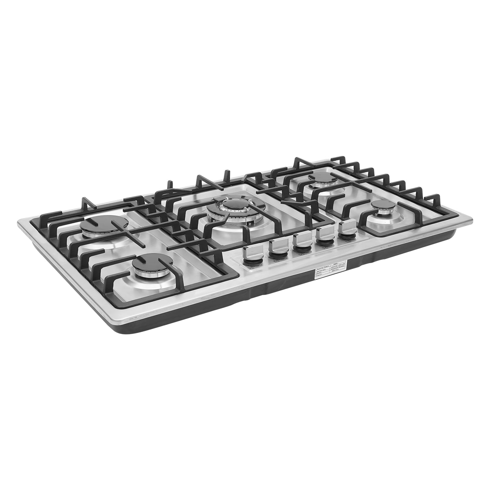Piano Cottura A Gas A 5 Fuochi Da Incasso 86 Cm, Bruciatori Diversi Per Cucinare In Modo Professionale - Adatto Anche A Ristoranti