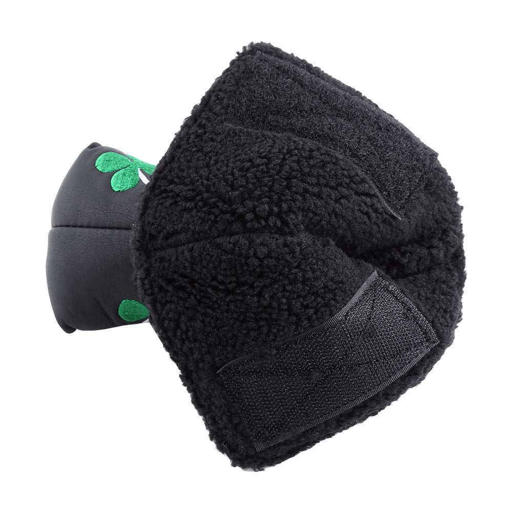 Cubierta para Martillo de Golf para Putter 17,5 x 15 cm Putter Cover Clover para Todos Los Putters Adapta a Todas Las Marcas (Negro)