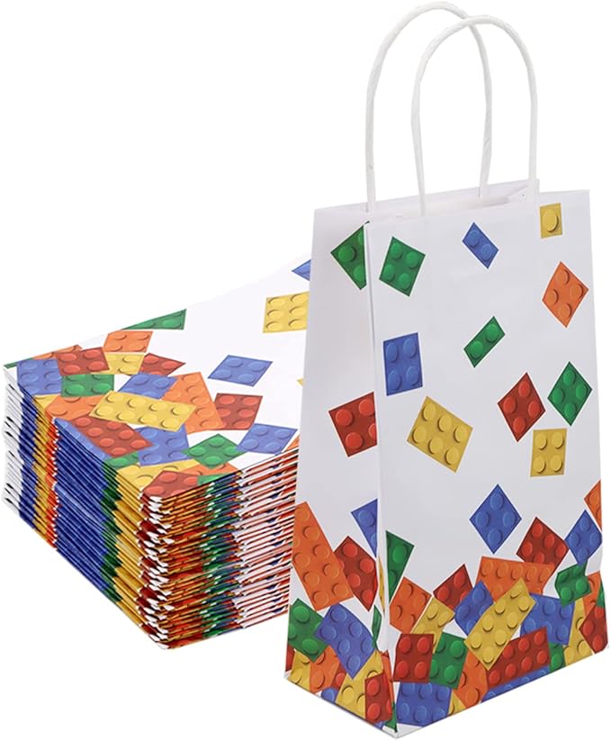 ECOHOLA 25 Pieces Building Block Party Favor Bags with