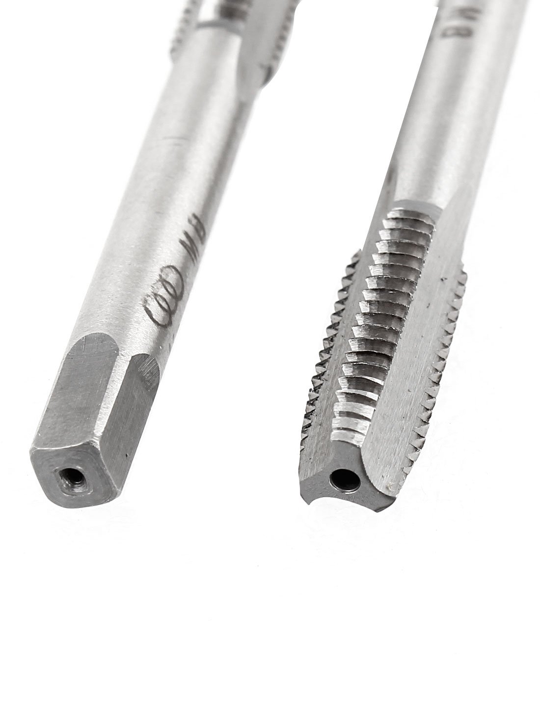 Aexit 2 Pcs Dies M8x23mm HSS 3 Flutes Machine Screw Thread Straight Round Threading Dies Metric Taps