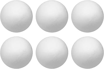 Crafjie Craft Foam Balls 6 Inches Diameter 6-Pack, Smooth Polystyrene Round Foam Balls, for DIY Arts and Crafts, Ornaments, Balls for Decoration Household School Projects DIY, White