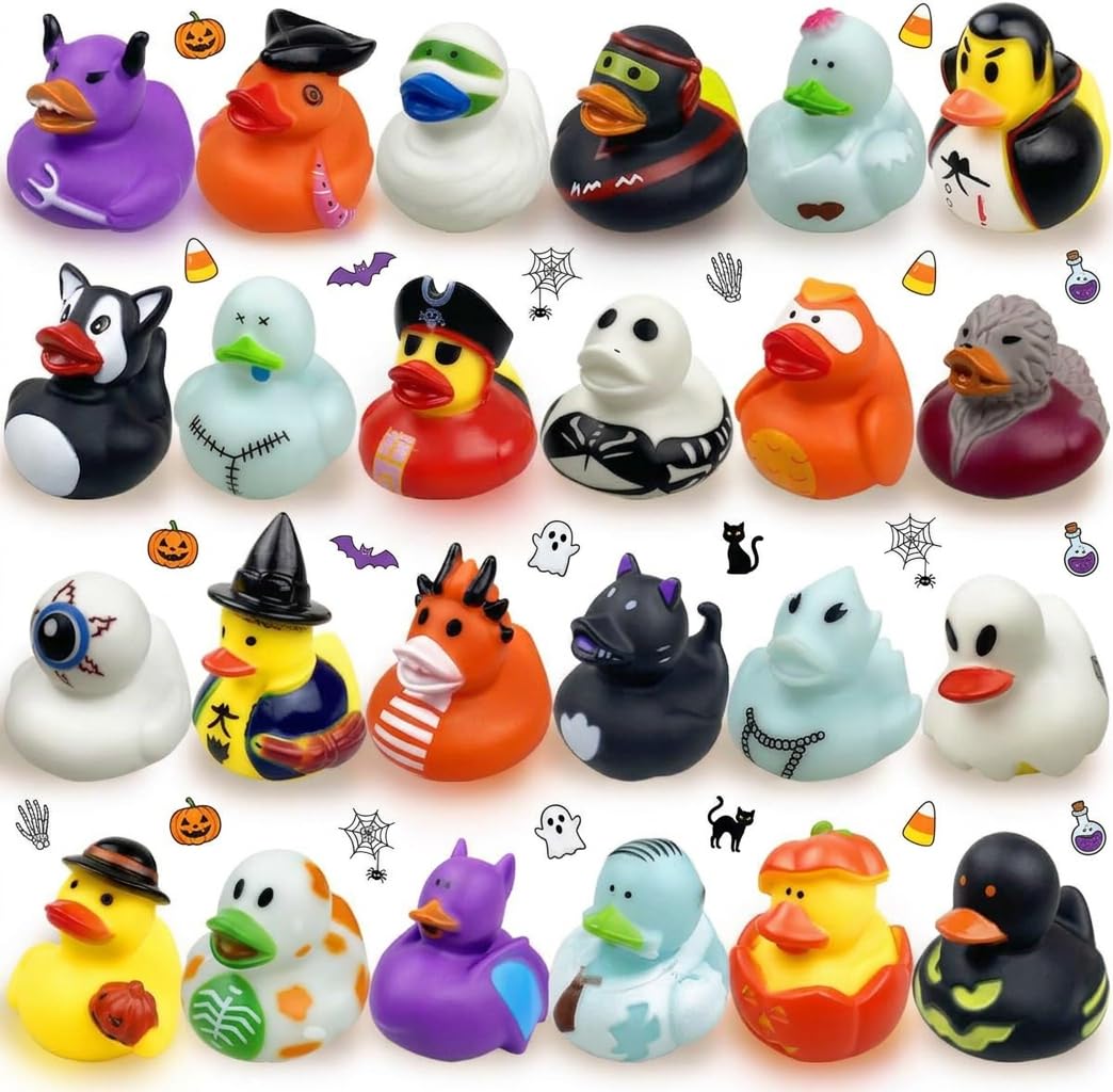 Anditoy 24 Pack Valentines Rubber Ducks Toys Bath Toys for Kids Toddlers Valentines Day Gifts School Class Classroom Prizes Party Favors