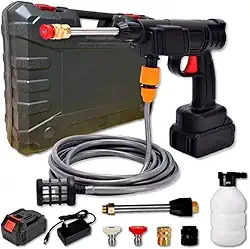 Lavadora de Alta Pressão Portátil sem Fio, 41cm x 26cm, Kit Completo com Acessórios, Bateria Recarregável