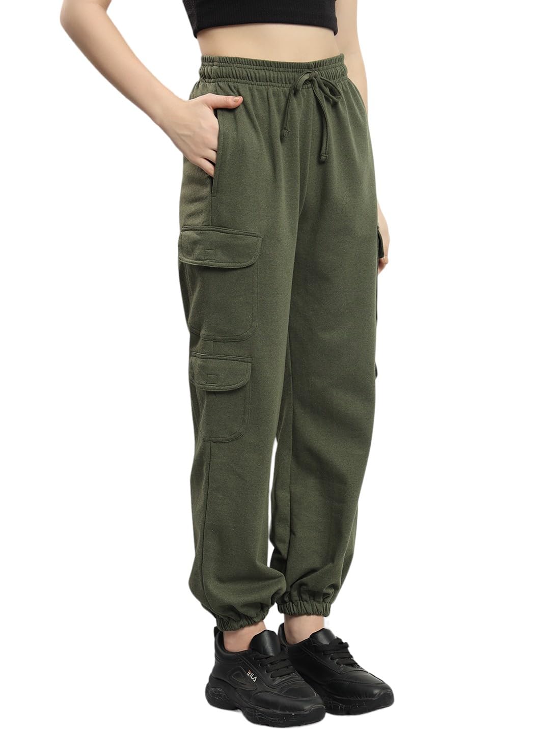 q - rious Women's Relaxed Fit Cargo Style Jogger Pants-picture-25