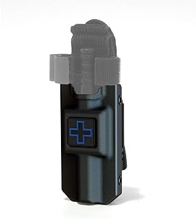 Eleven 10 Rigid TQ Tourniquet Case for C-A-T CAT Tourniquet, Flat Black with Blue Cross, Belt (Tek) Attachment (Tourniquet Not Included)
