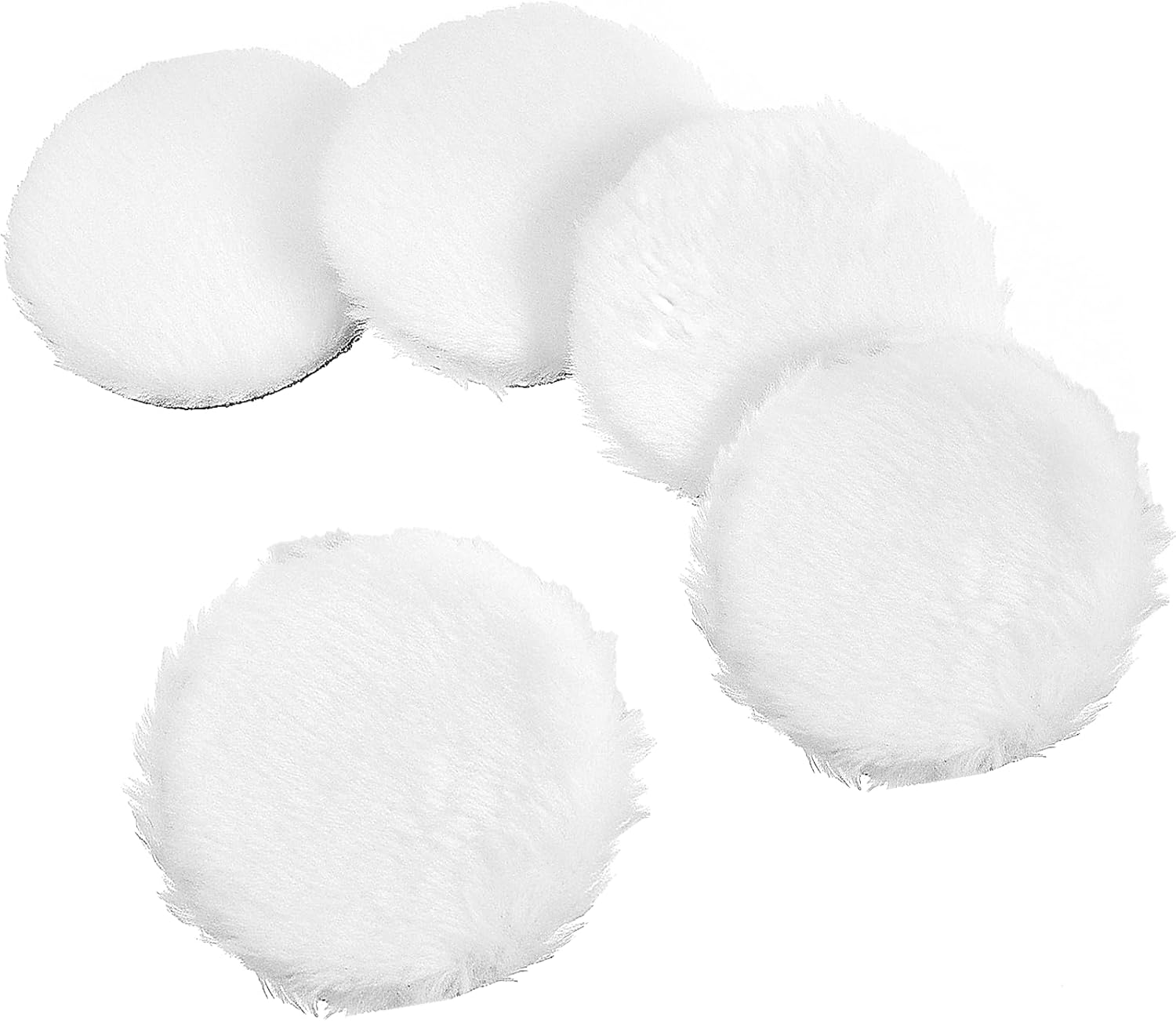 Yolev 5PCS 5 Inch Wool Polishing Pads Hook and Loop White Buffing Pads for Orbital Sander Polisher Buffer Synthetic Polisher Wheel