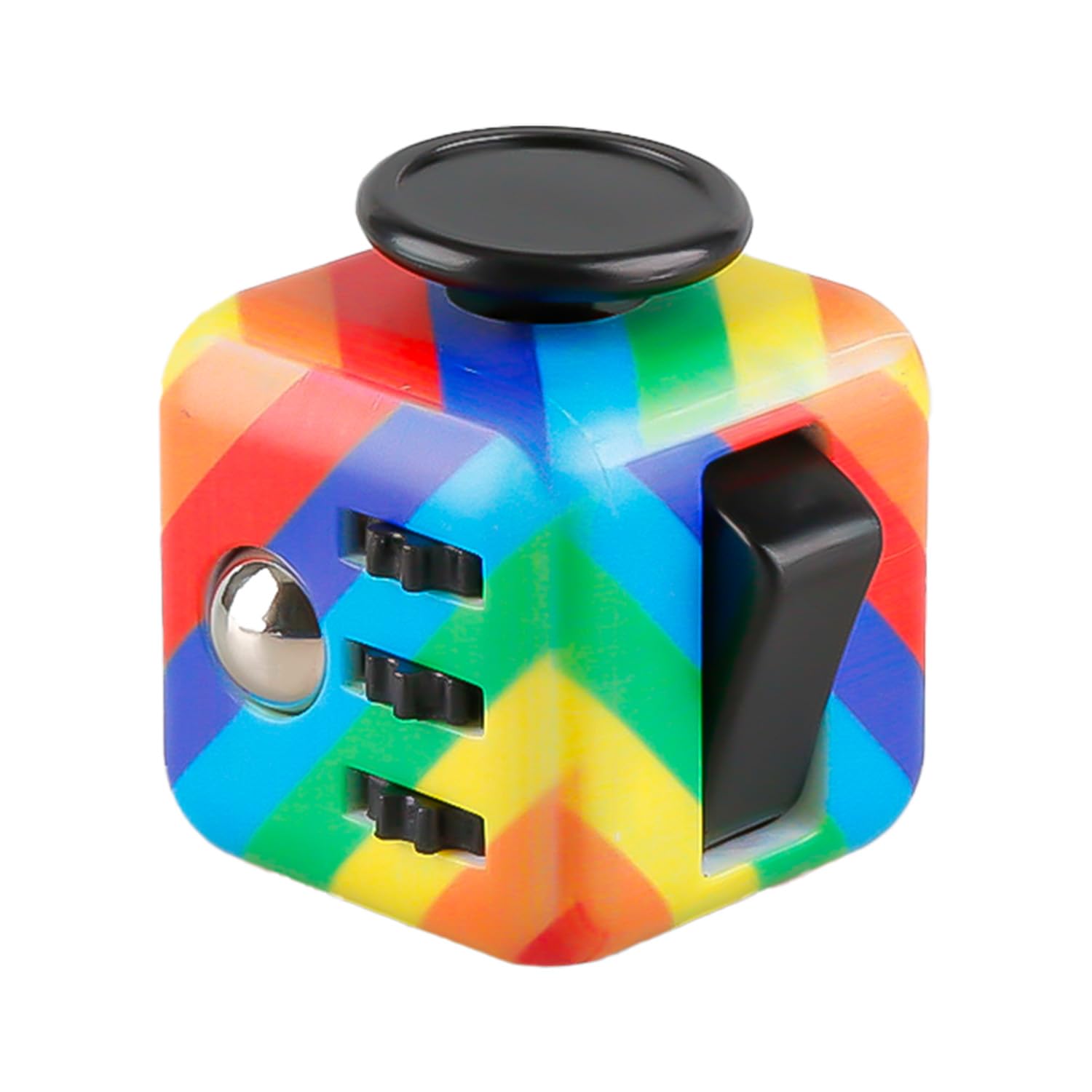 Hopzab Fidget Cube for Stress Relief Anti-Anxiety Multi-Functional Toy with 6 Sides, Click Ball