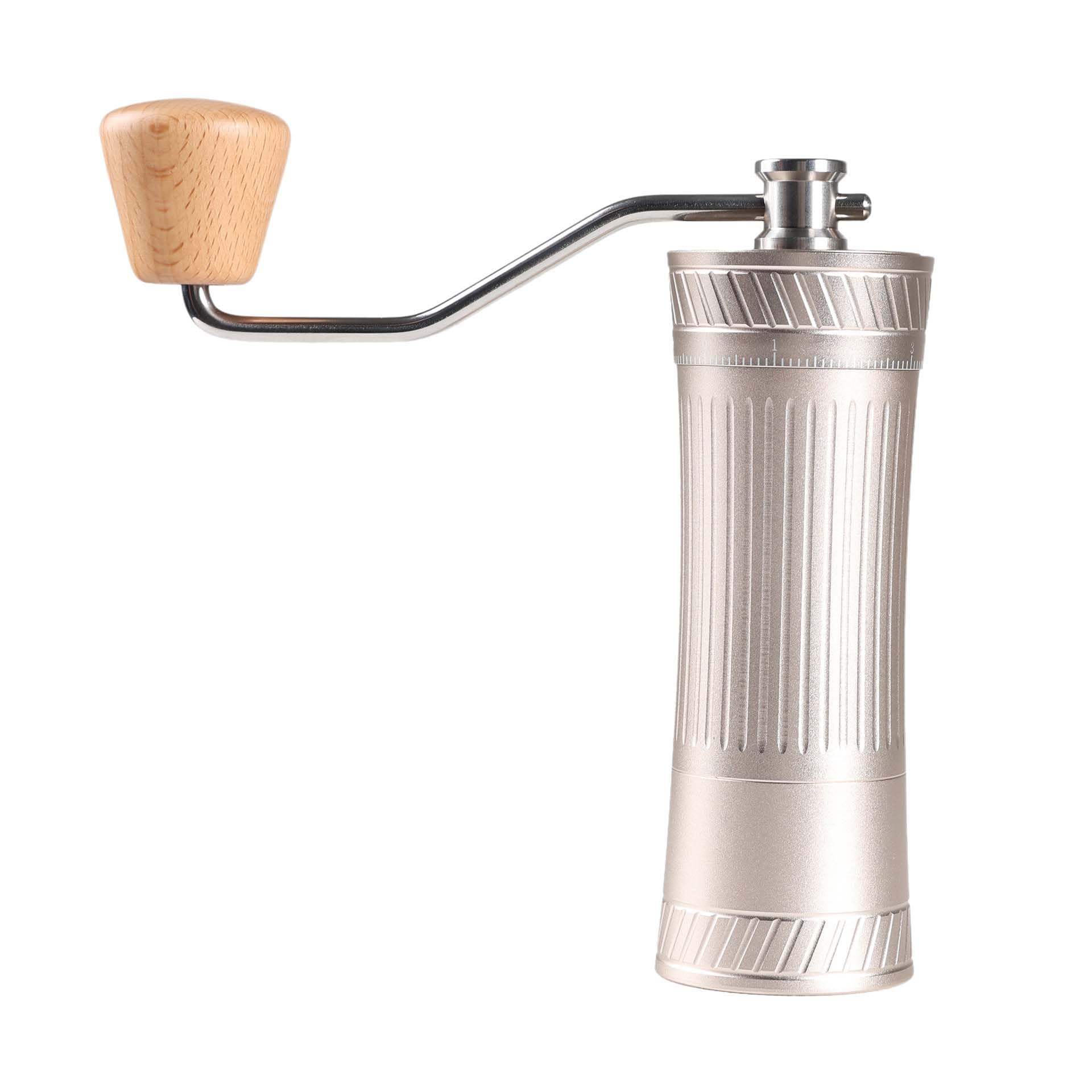 Ręczny młynek do kawy, zadzior 38 mm, 100-precyzyjna regulacja kliknięcia, stabilizacja 3 łożysk, całkowicie metalowy korpus, do espresso do zimnego zaparzania, pojemność 30 g