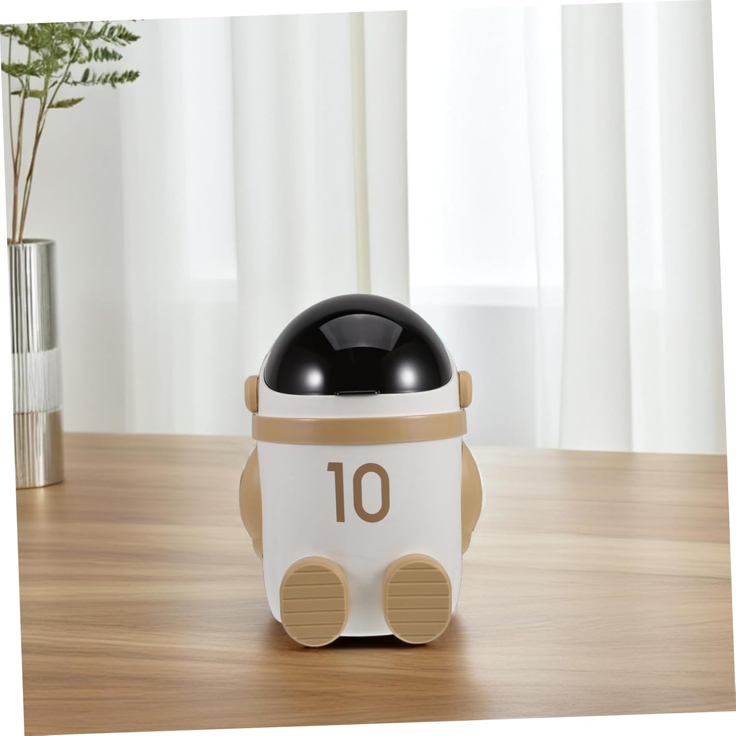 Car Trash Can Lid Waste Basket for Stylish Space Astronaut Design Easy to Clean Garbage Container