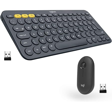Amazon Com Logitech K380 M355 Wireless Keyboard And Mouse Combo Slim Portable Design Quiet Clicks Long Battery Life Bluetooth Connectivity Multi Device With Easy Switch For Mac Chrome Os Windows Graphite Electronics