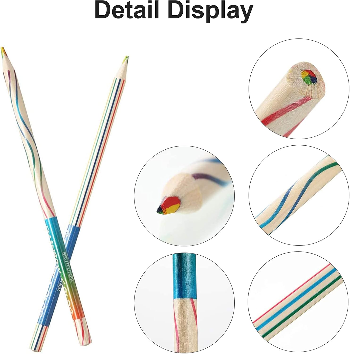 Showvigor Wooden Colored Pencils for Kids with 3 Pencil Sharpeners, 30 Pcs Rainbow Pencils,4 in 1 Color Pencil Set with Assorted Colors for Coloring, Sketching Pencils for Drawing Gifts for Students : Everything Else