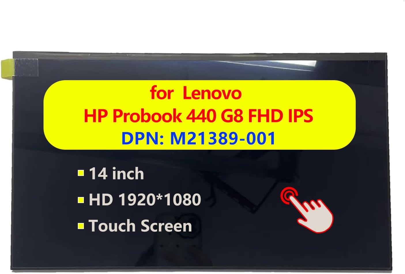 Replacement for HP Probook 440 G8 FHD IPS B140HAN04.D FHD Laptop LCD Module Display Touchscreen Digitizer Assembly with Bezel M21389-001