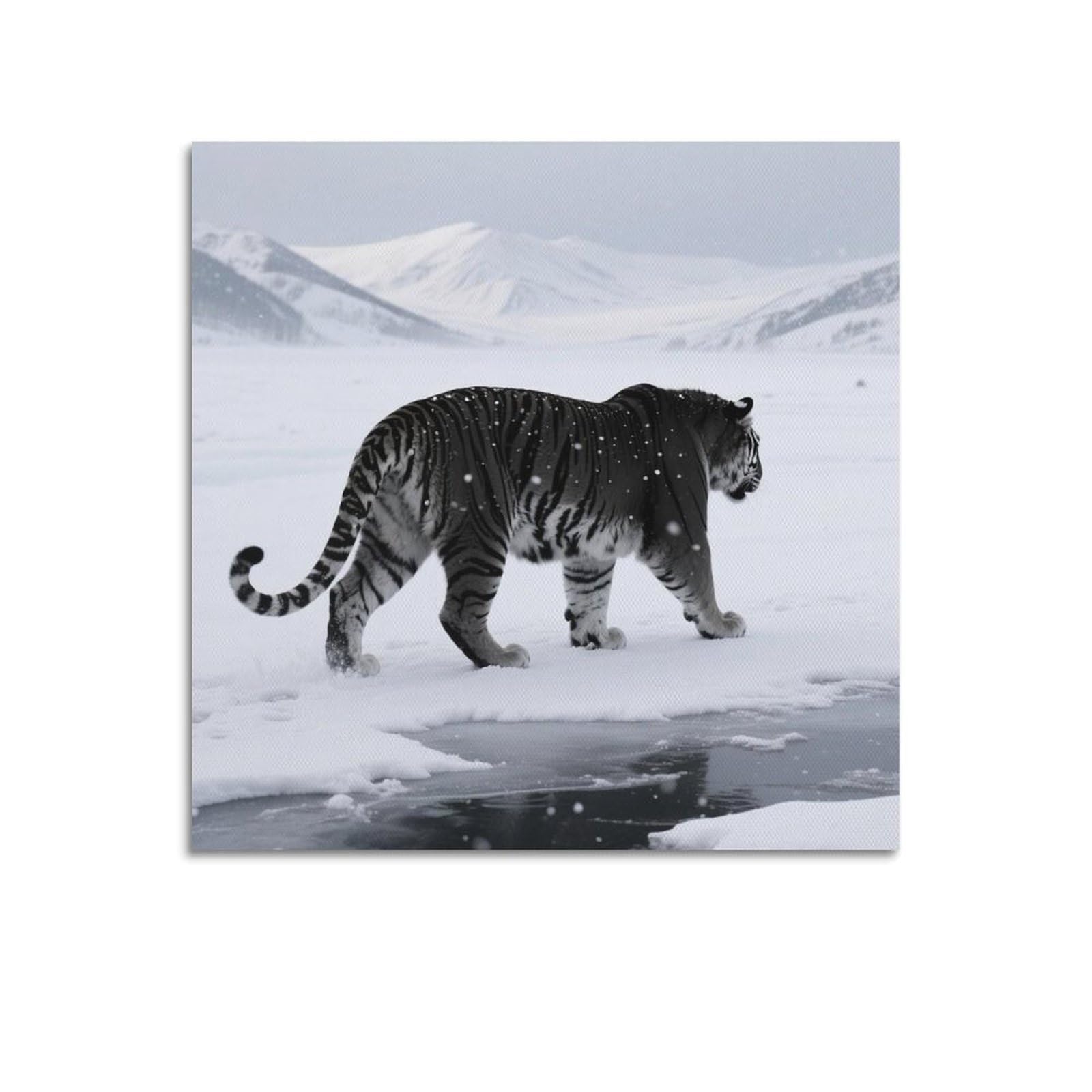 XKUGA Tiger Habitat Hunting Poster Modern Decorative Canvas Prints - Ideal Wall Art for Family, Man Cave, Game Room, Boys & Girls Bedroom 24x24inch(60x60cm)