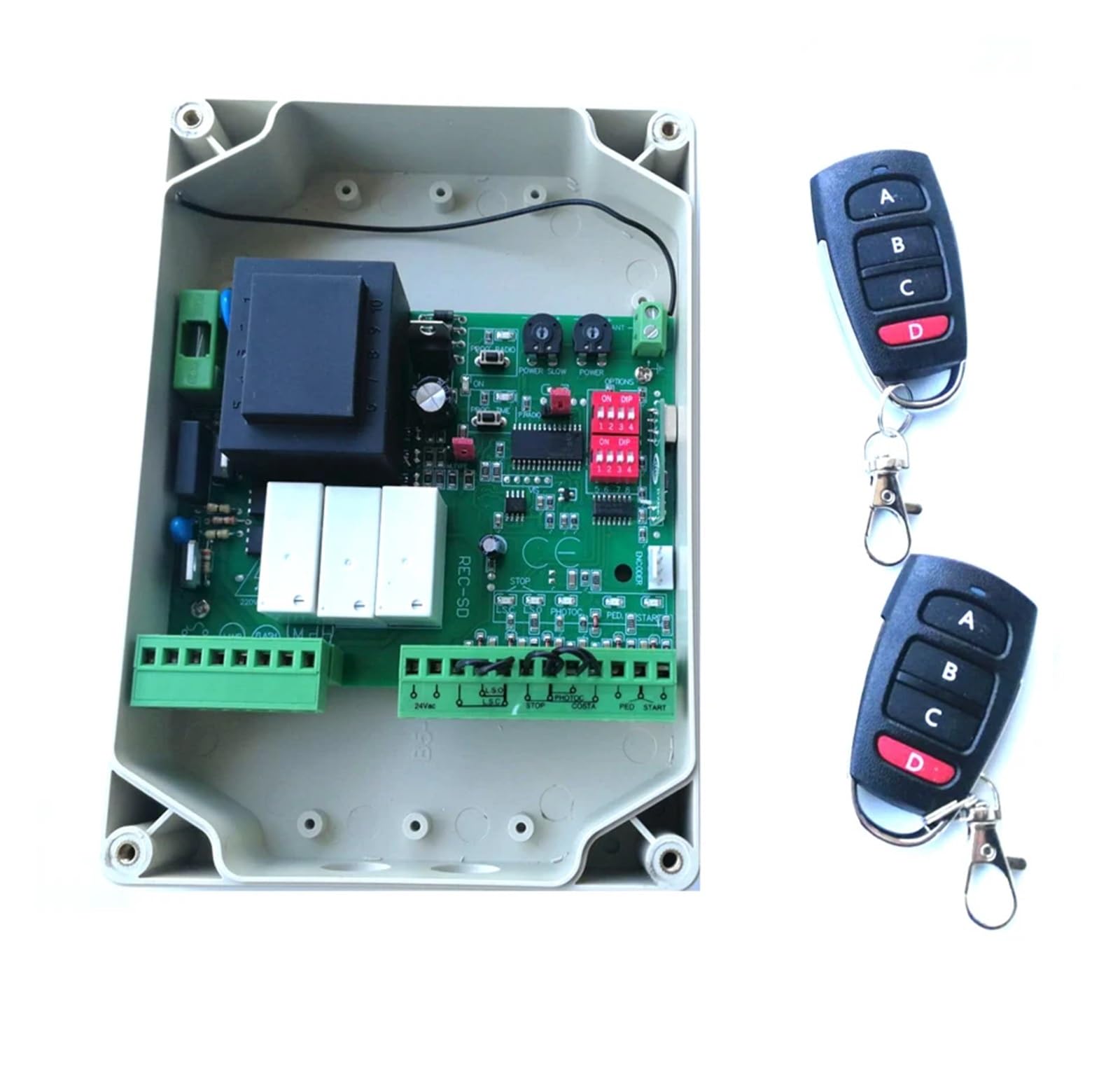 Operador de Motor abridor puerta garaje, placa circuito NC, controlador tarjeta electrónica for automático, 220VAC Estable y Confiable(Kit 5 no box)
