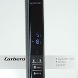 Corberó - Amerykańska lodówka | CFSBSH634NFW | 442L | 186 cm | No Frost | Inwerter | Wyświetlacz | Światło LED | 2 szuflady | Funkcja ECO | Półki szklane | Srebrny wykończenia | biały