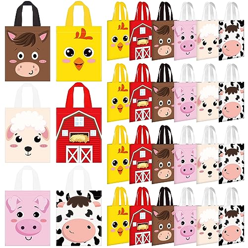 Sweetude 24 Pcs Farm Animal Party Favor Bags with Handle 9.84 x 7.87'' by Sweetude - Used condition - US$20.81