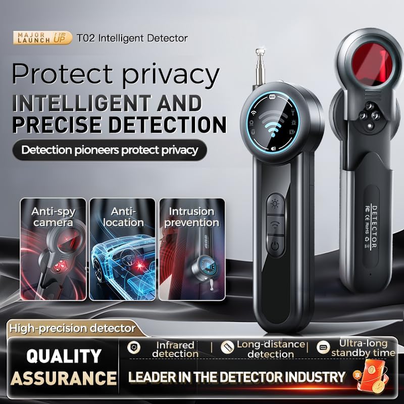 Hidden Camera Detector, Anti‑Spy RF Signal Finder, GPS Tracker Detector for Detecting Spy Cameras, Wireless Bug & Tracking Device, Portable Privacy Protector for Hotel Car Travel Home Use image 3