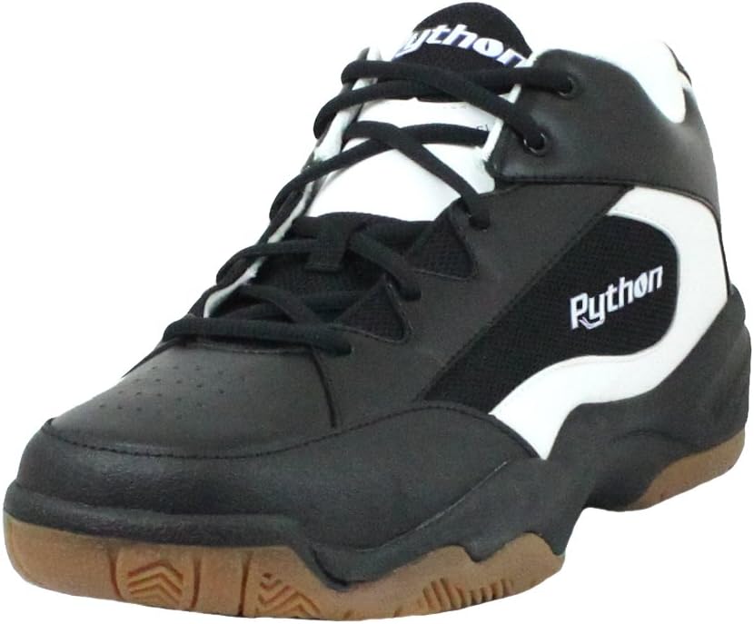 Python RacquetballPython Wide (EE) Width Indoor Mid Racquetball (Squash, Indoor Pickleball, Badminton, Volleyball) Shoe (White and Black Colors Available)