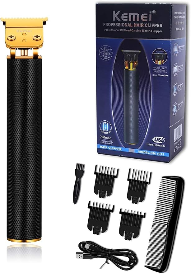 SKMEI 1006 Professional Hair Clippers for Men Pro Li Outliner Grooming Beard Trimmer Shavers Close Cutting Salon Cordless Rechargeable Quiet, Black