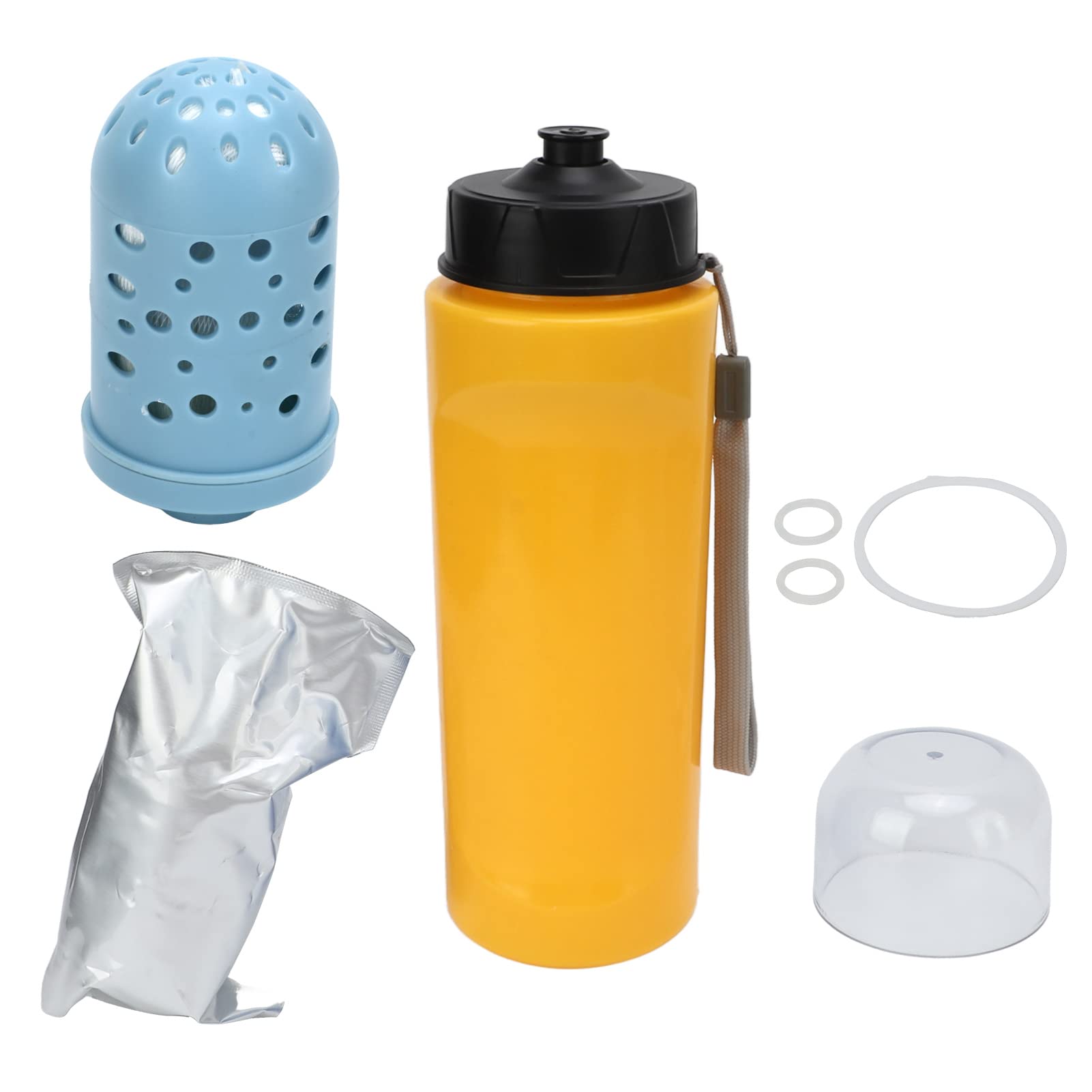 Bottiglia per acqua filtrata con membrana a fibra cava, bottiglia filtro portatile per attività all’aperto come escursionismo, campeggio e viaggi, capacità di filtrazione di 2000 (Gialla)