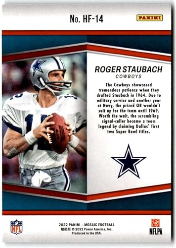 Miniatura 2 de 2022 Panini Mosaic HoloFame #14 Roger Staubach Dallas Cowboys NFL Football Trading Card