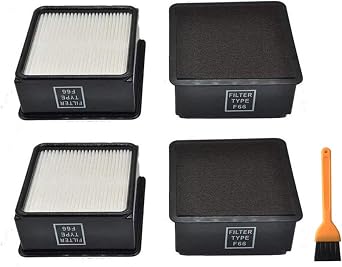 EZ SPARES 4 عبوات متوافقة مع فلاتر Dirt Devi1 F66 F-66 HEPA مع فلاتر الرغوة F66 Filter & Foam