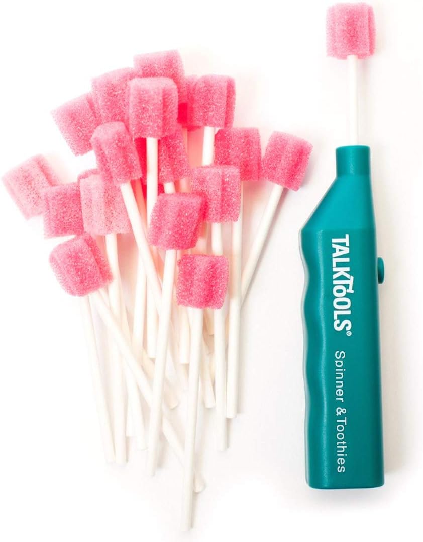 TalkTools Spinner and Toothies Tool | Multi Purpose Oral Sensory Diagnostic and Therapy Kit | Improve Hypersensitivity and Oral Motor Skills | Safe and Effective - 20 Toothies - Instruction Booklet