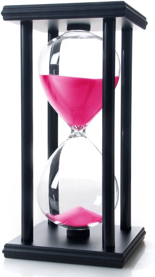 Bellaware 60 Minutes Hourglass, Wood Sand Timer,Pink