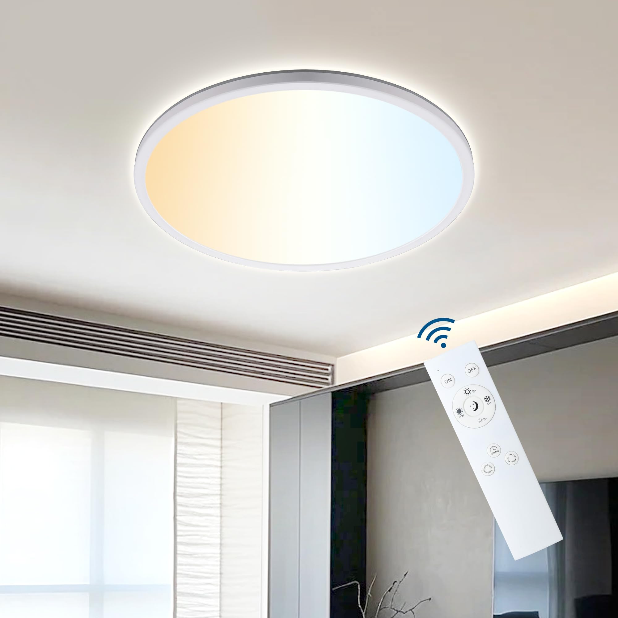 ONDTA LED Ceiling Light 22W, Ø16.5'' 2700K-6500K 2800LM Round