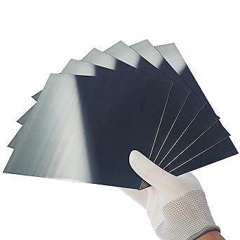 Blue Tempered Spring Steel Shim, 1095 Shim Sheet Assortment, Polished Finish, Spring Steel Shim Stock, 0.004