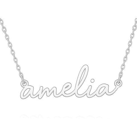 Lyrodym Custom Name Necklace For Women Personalized Sterling Silver Name Necklace