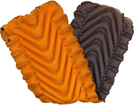 KLYMIT Insulated Static V Lite Inflatable Sleeping Pad | Comfortable, Lightweight, Easy to Inflate, Portable Air Bed for Hiking, Backpacking & Camping Orange