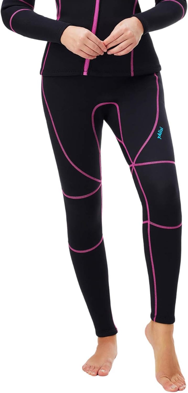 Yartina Wetsuit Pants Women, 3mm Neoprene Pants Keep Warm Scuba Leggings for Water Aerobics Diving Snorkeling