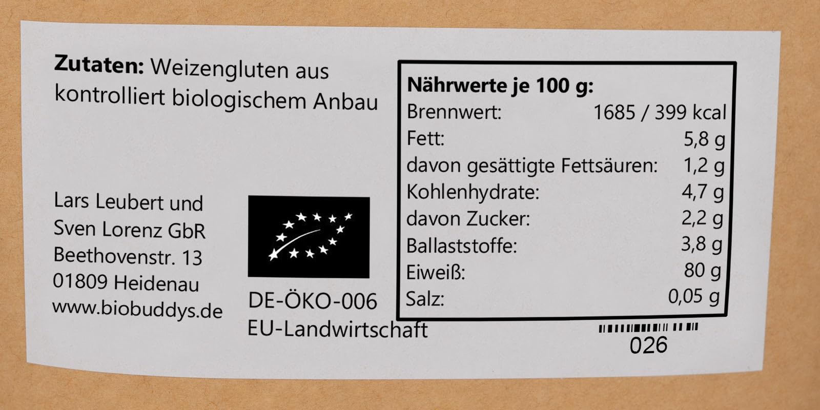 Bio Weizengluten 1 kg 10er Pack | Für selbstgemachten Seitan, elastische Backteige und kreative pflanzliche Küche