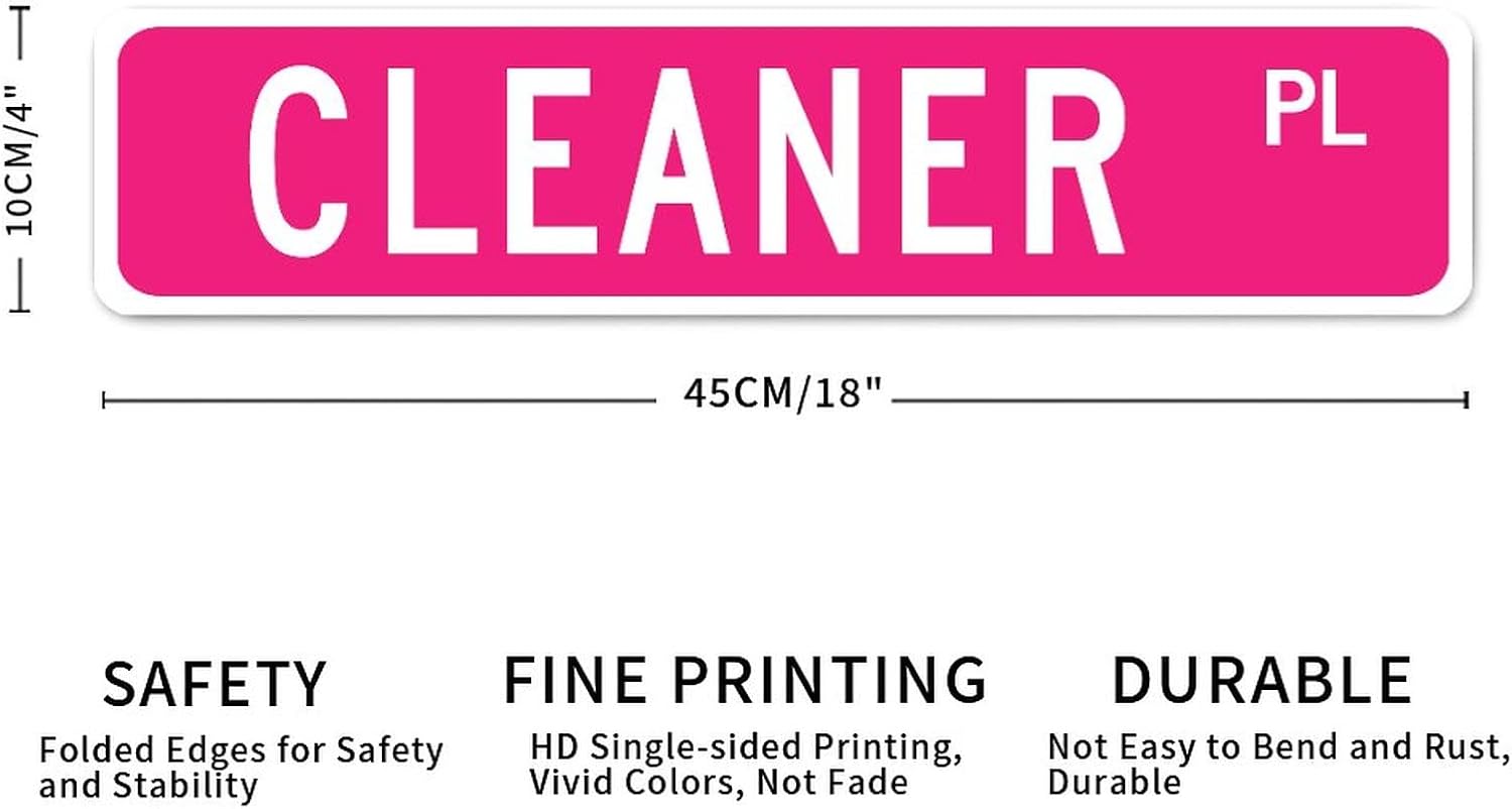 Cleaner Street Signs Customized Metal Sign Cleaner Decor Cleaner Gift Vintage Metal Wall Art Rustic Wall Sign Occupation Wall Decor Home Decor for Bedroom Kitchen Cafe Bar Office Garage image 2