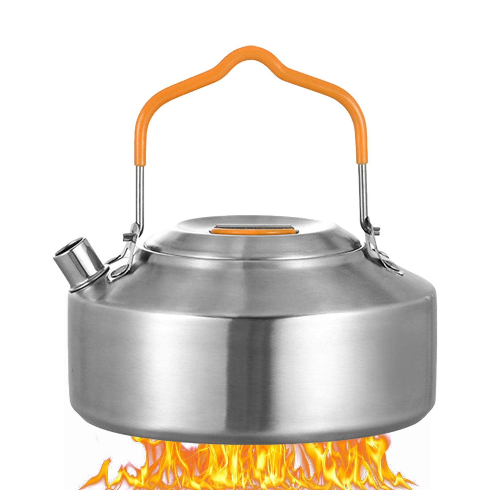 Bavokon 2 Backpacking Kettle,1L Stainless Outdoor Kettle - Portable Lightweight Camp Kettle Camp Tea Pot For Bushcraft And Outdoor Campfire Use