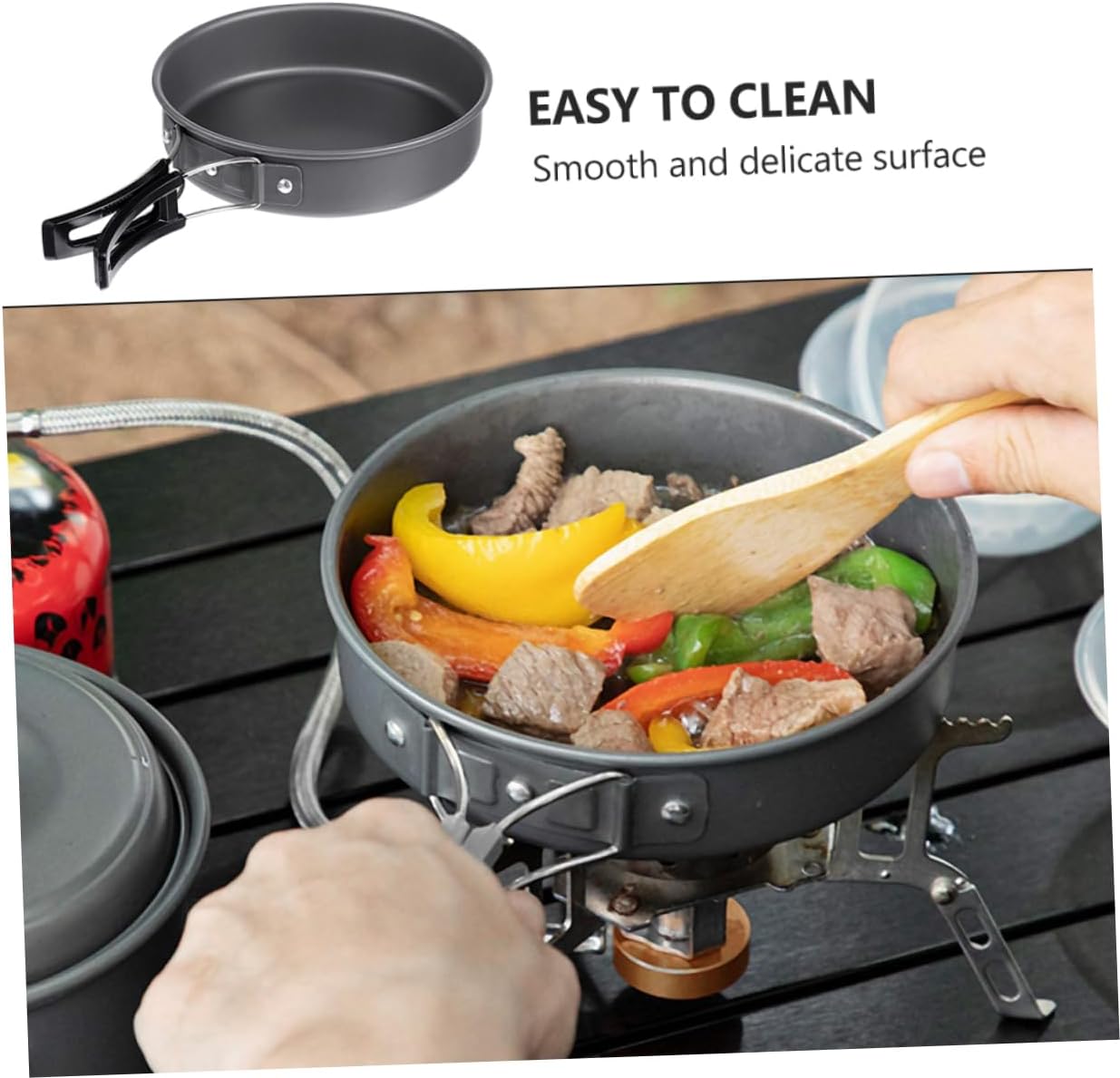 Camping Pot Portable Cooking Utensils for People Outdoor Cooking Gear for Hiking and BBQ