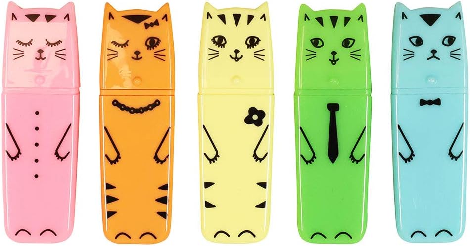 Paperchase Pastel cat highlighters - set of 5