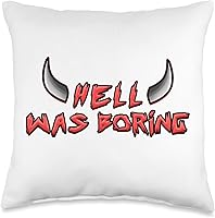 Vista 1 de HELL WAS BORING hell was boring satan pentagram hells Throw Pillow