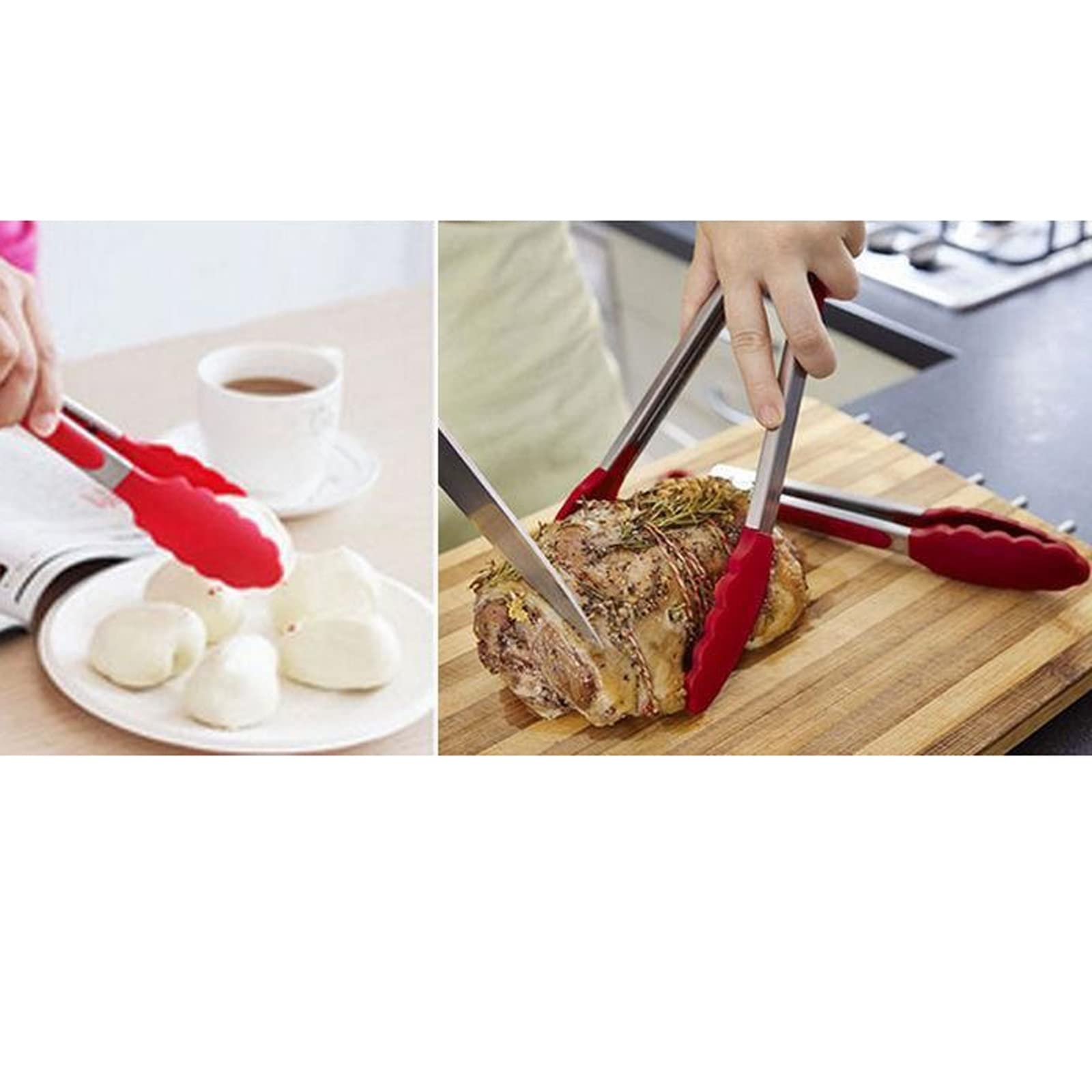 Pinze da Cucina Silicone Nylon Clip per Alimenti Cottura Barbecue Clip per Dolci Accessori da Cucina Utensili Posate (Arancione)
