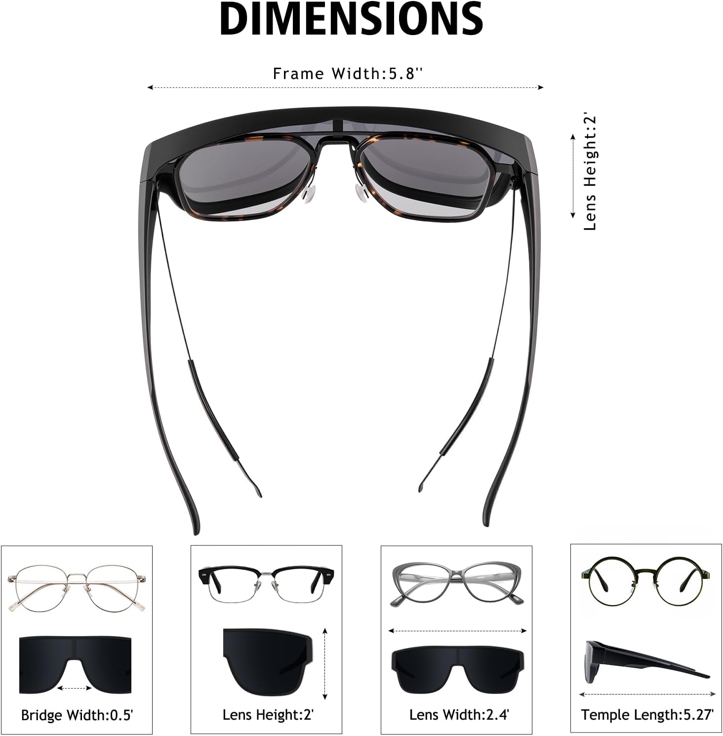 THUNY Polarized Fit Over Glasses Sunglasses for Men Women,Wrap Around Sunglasses Over Glasses Anti glare for Driving Cycling