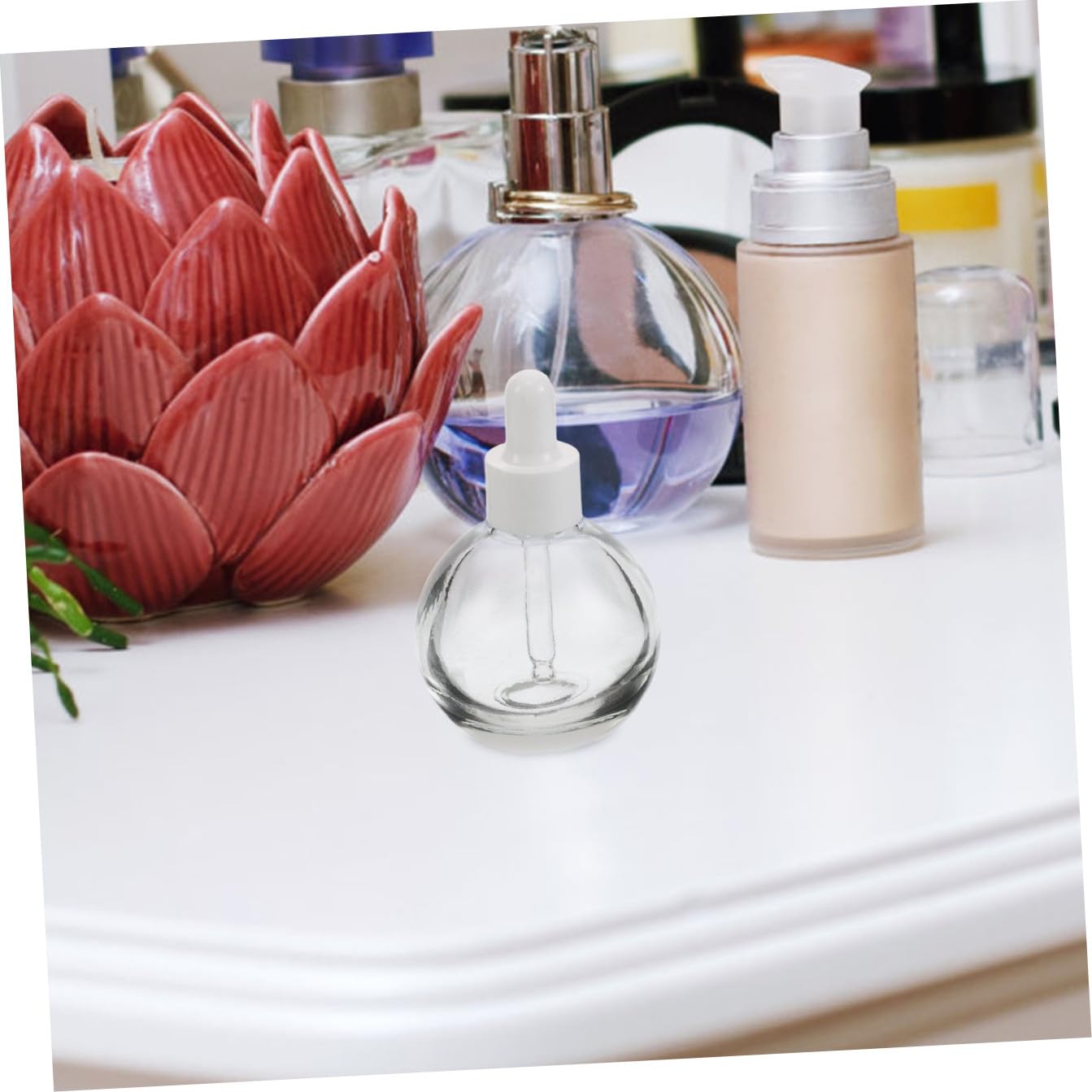 12 Szt. Szt Szklane Butelki z Kroplomierzem Do Olejków Eterycznych Perfum i Serum Okrągłe Buteleczki Próbkowe Do Kosmetyków Przezroczyste Aromaterapeutyczne Pojemniki z Pipetą