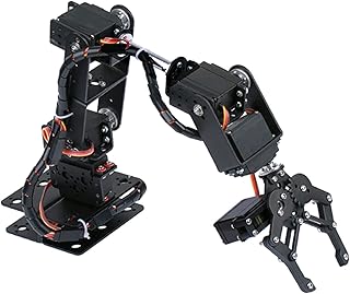 KOCAN 6DOF Metal Claw Robotic Arm, 6DOF Metal Claw Robotic Arm with Servos DIY Kit Mechanical Arm Robot Arm Robotic Clamp Claw Kit with 6pcs Servos Mechanical Arm and Gripper Robotic Arm Kit