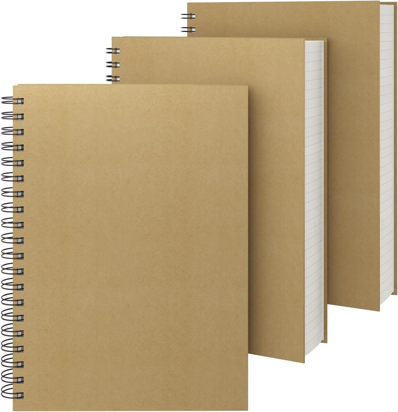 EUSOAR College Ruled Notebook, 3 Pack B5 7.3"x10.2" Hardcover Spiral Lined Journal College Ruled, 240 Pages(120 Sheets) Writing Pads Professional for DIY Note Taking School Business Work Office Diary