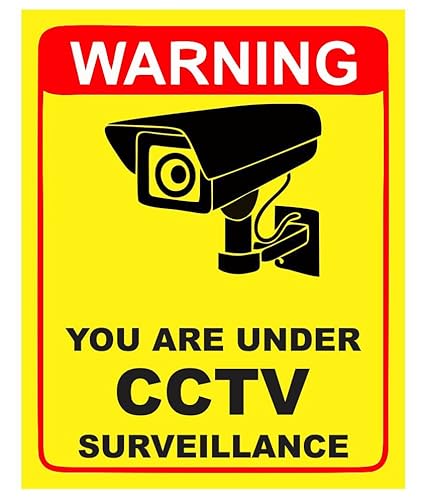 Warning CCTV Surveillance 4set Combo Sign Waterproof PVC Sti...