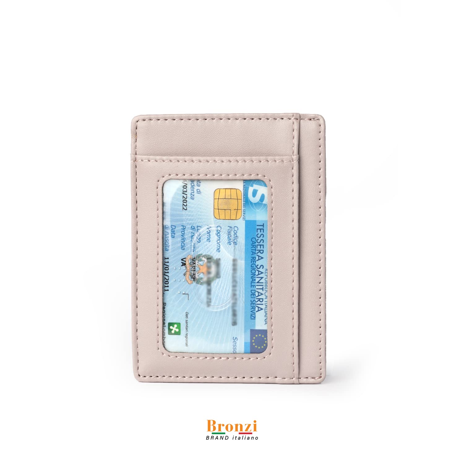 Bronzi® Portafoglio Uomo Slim Piccolo | Portacarte Uomo Donna Portatessere Porta Carte Di Credito | Portafogli Mini Protezione RFID con Portamonete | Box Regalo - Brand Italiano