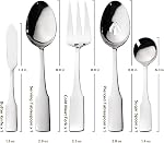 Kate 65-Piece Ensemble d'argenterie avec ensemble de service d'Utensile, Service pour 12, Ensemble plat en acier inoxydable, Kit de couverts poli miroir, Lave-vaisselle sans danger