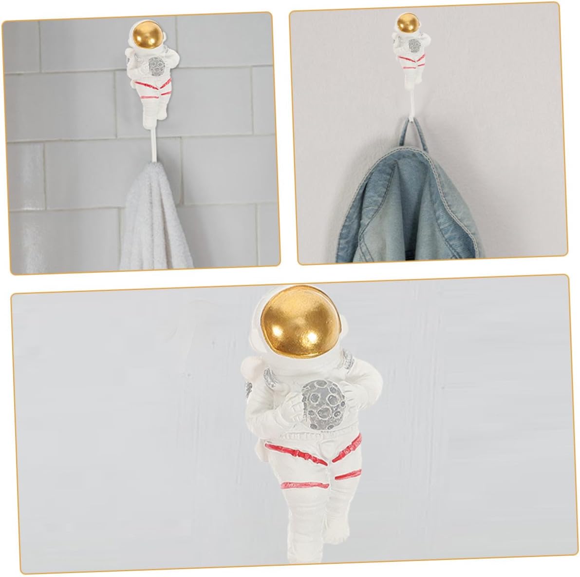 Unomor Astronaut Wall Hook Resin Coat Hanger Self Adhesive for Home image 3